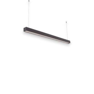 COLGANTE 1 LUZ RECTILINEO PARA TUBO LED NEGRO  18W