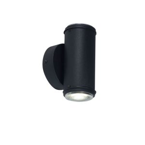 APLIQUE 2 LUCES LED BIDIRECCIONAL NEGRO TUBO 100X175MM - GU10