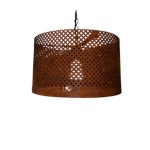 COLGANTE 1 LUZ MALLA OXIDO 35X25CM