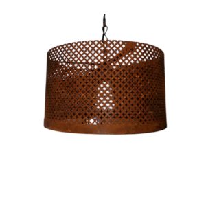 COLGANTE 1 LUZ MALLA OXIDO 35X25CM