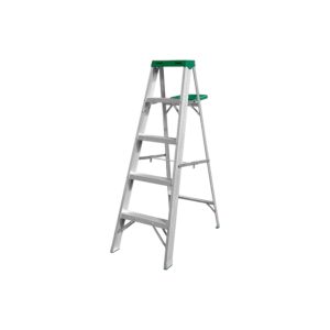 ESCALERA DE TRABAJO 4+1 ESCALONES + PORTA HERRAMIENTAS ALUMINIO 1570MM - 150KG