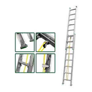 ESCALERA EXTENSIBLE 2X8 ESCALONES ALUMINIO 3960MM - 150KG