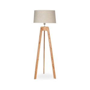LAMPARA 1 LUZ DE PIE MADERA PARAISO PANTALLA ARPILLERA BEIGE LAMPARAS DE PIE H:1650MM - 500X550X300MM - E27