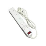 PROLONGADOR MULTIPLE 4 TOMAS + DOBLE USB + USB C  10A - 1.5 MTS - 250V