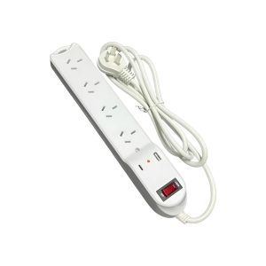 PROLONGADOR MULTIPLE 4 TOMAS + DOBLE USB + USB C  10A - 1.5 MTS - 250V