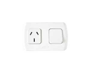 BASE EXTERIOR 1 TOMACORRIENTE Y 1 PUNTO BLANCO SUPERFICIE TEKNA 10A - 250V - 2P+T