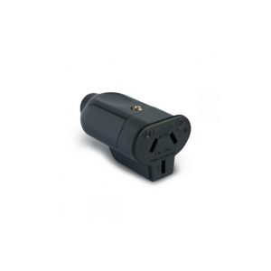 FICHA HEMBRA PERNO CHATO NEGRO DOMICILIARIA - KH 10A - 250V - 2P+T
