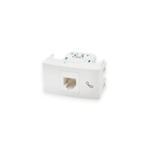 MODULO TOMA TELEFONO AMERICANO RJ11 BLANCO SISTEMA MODULAR - DE SEÑAL 6P 4C