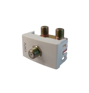 MODULO TOMA TV PIN FINO DERIVACION 2 SALIDAS BLANCO SISTEMA MODULAR - DE SEÑAL 45X25MM