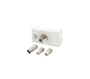 MODULO TOMA TV PIN GRUESO PASANTE BLANCO SISTEMA MODULAR - DE SEÑAL 45X25MM