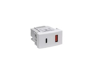 MODULO TOMA USB BLANCO A+C SISTEMA MODULAR - ELECTRONICOS 2A