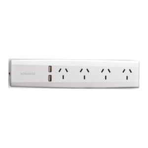 PROLONGADOR MULTIPLE 4 TOMAS + DOBLE USB  10A - 1.5 MTS - 250V