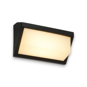 APLIQUE 1 LUZ BASE CON VISERA NEGRO POLIPROPILENO - IP44 205 X 160 MM - E27