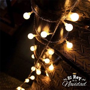 GUIRNALDA NAVIDEÑA BOLITAS LED BLANCO CALIDO MINI KERMESSE 5M - 28 LUCES