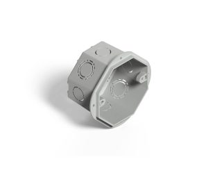 CAJA DE EMBUTIR OCTOGONAL GRANDE CON OREJA PLASTICA NEGRA OCTOGONAL - GRANDE - NERA 12X12X4CM