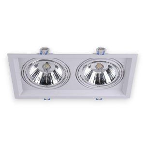 CARDANICO 2 LUZ EMBUTIR BLANCO TEXTURADO ECUA - IP20 Ø90MM - GU10 - AR111