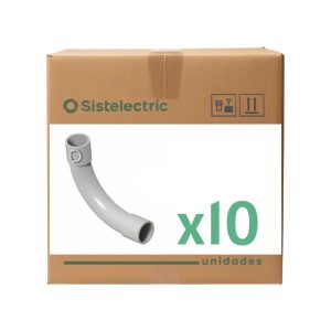 CAJA DE CURVA PARA CAÑO RIGIDO Y CORRUGADO NEGRO 1" PACK POR 10 UNIDADES - LINEA NERA 25 MM