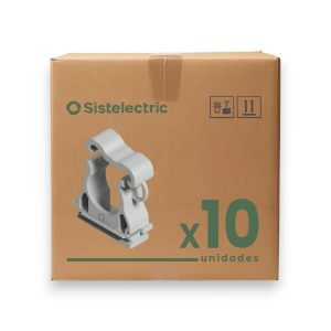 CAJA GRAMPAS FIJACION CAÑO RIGIDO 1 1/2" PACK POR 10 UNIDADES 40 MM