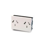 MODULO TOMA BIPOLAR DOBLE CON TIERRA BLANCO EASYFIT 220V - 10A