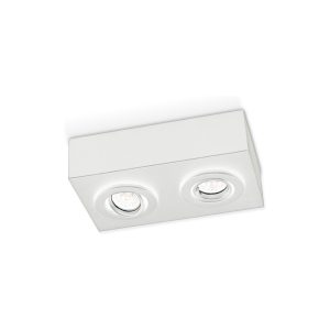 PLAFON 2 LUCES RECTANGULAR MOVIL BLANCO LAGUNA 17X28CM - GU10