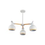 ARAÑA 3 LUCES MADERA METAL BLANCO FUSION Ø760X400MM - E27
