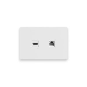 CONJUNTO ARMADO 1 MODULO RJ45 Y 1 MODULO HDMI BLANCO MONACO 220V