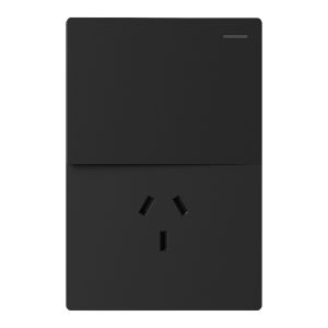 CONJUNTO ARMADO 1 PUNTO Y 1 TOMACORRIENTE NEGRO MONACO 10A - 250V