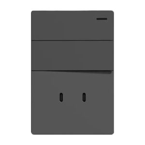 CONJUNTO ARMADO 2 PUNTO Y 2 USB-C NEGRO MONACO 10A - 250V - 30W