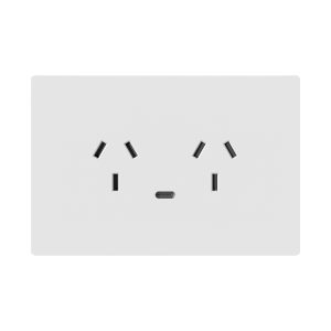 CONJUNTO ARMADO 2 TOMACORRIENTE Y 1 USB-C BLANCO MONACO 10A - 250V - 20W