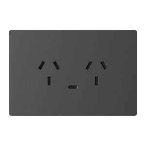 CONJUNTO ARMADO 2 TOMACORRIENTE Y 1 USB-C GRIS MONACO 10A - 250V - 20W