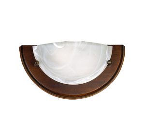 DIFUSOR 1 LUZ MADERA RUSTICA NOGAL PLAFONES Y DIFUSORES Ø270MM - E27