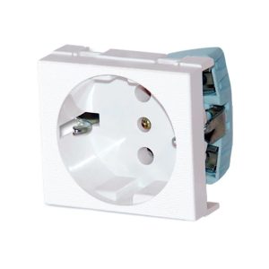MODULO TOMACORRIENTE BIPOLAR SCHUKO LATERAL Y CENTRAL BLANCO PLATINUM 16A - 250V