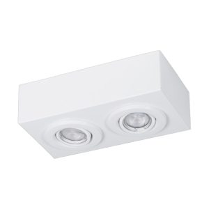 PLAFON 2 LUCES VALENCIA PARA DICROICA BLANCO SQUARE 150X275X80MM - EGZ-10