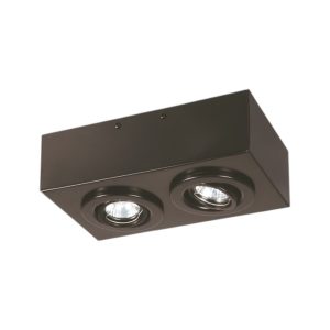 PLAFON 2 LUCES VALENCIA PARA DICROICA NEGRO SQUARE 150X275X80MM - EGZ-10