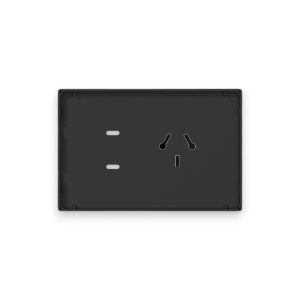 TAPA 1 TOMACORRIENTE Y 2 USB-C NEGRO MONACO