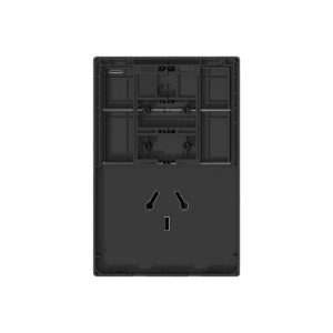 TAPA 2 PUNTOS Y 1 TOMACORRIENTE BINORMA NEGRO MONACO 10A - 250V