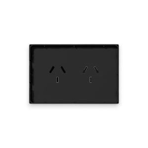 TAPA 2 TOMACORRIENTE NEGRO MONACO