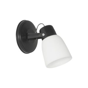 APLIQUE 1 LUCES OVAL CON TULIPA PVC NEGRO VALEN Ø110X120MM
