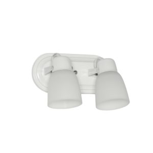 APLIQUE 2 LUCES OVAL CON TULIPA PVC BLANCO VALEN 220X105MM
