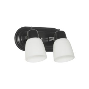 APLIQUE 2 LUCES OVAL CON TULIPA PVC NEGRO VALEN 220X105MM