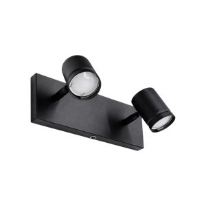 APLIQUE 2 LUCES SPOT NEGRO TEXTURADO TERLIZZI 280X105X105MM - GU10