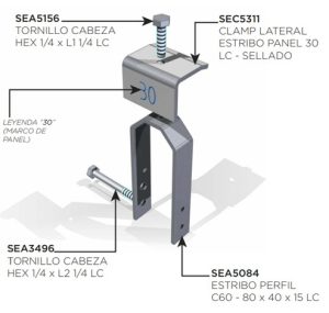 CONJUNTO CLAMP LATERAL MUTIPANEL DRILL SEG5351