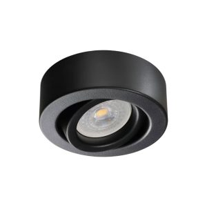 PLAFON 1 LUZ REDONDO SEMI EMBUTIDO NEGRO PVC Ø110MM - GU10