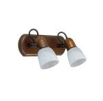 APLIQUE 2 LUCES RUSTICO NEGRO TULIPA DE VIDRIO RUSTICO E27