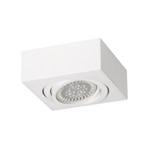 PLAFON 1 LUZ RECTANGULAR BLANCO TEXTURADO RIMINI 210X210X85MM