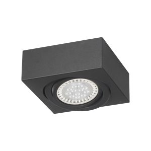 PLAFON 1 LUZ RECTANGULAR NEGRO TEXTURADO RIMINI 210X210X85MM