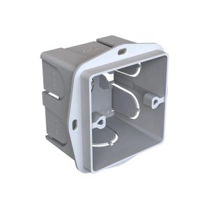 CAJA EMBUTIR MIGNON CON OREJA PLASTICA GRIS ESTANDAR 50X50MM