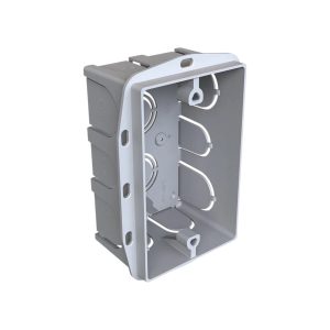 CAJA EMBUTIR RECTANGULAR CON OREJA PLASTICA GRIS GRANDE 50X100MM