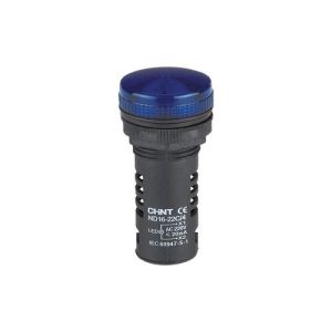 OJO DE BUEY LED AZUL PROFUNDIDAD LARGA 230VCA - 22MM - 20MA