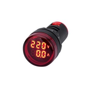 OJO DE BUEY LED ROJO CON AMPERIMETRO + VOLTIMETRO ND3-22AV 500V - 22MM - 50MA